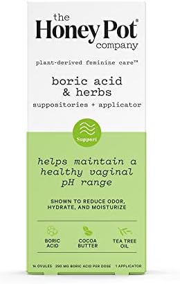 Suplementos vaginales de ácido bórico y hierbas The Honey Pot Company de 7 días - Mantiene y equilibra el pH vaginal, controla olores, hidrata y - imagen 1