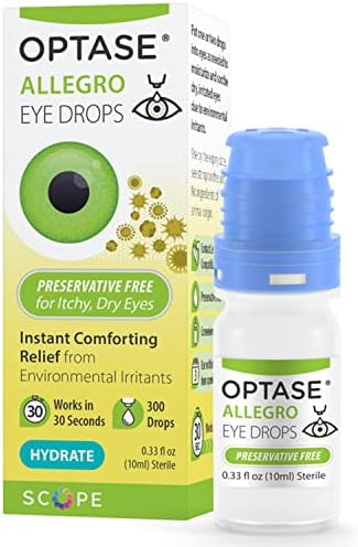 Gotas Lubricantes para los Ojos OPTASE Allegro, 0.33 fl oz – Sin Conservadores para Ojos Secos – Lágrimas Artificiales – Compatibles con Lentes de - imagen 1