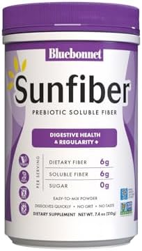 Fibra Prebiótica Soluble Sunfiber de BlueBonnet Nutrition – 6 g de Fibra Vegetal – Apoya la Salud Digestiva* – Disolución Instantánea – No OGM, - imagen 1