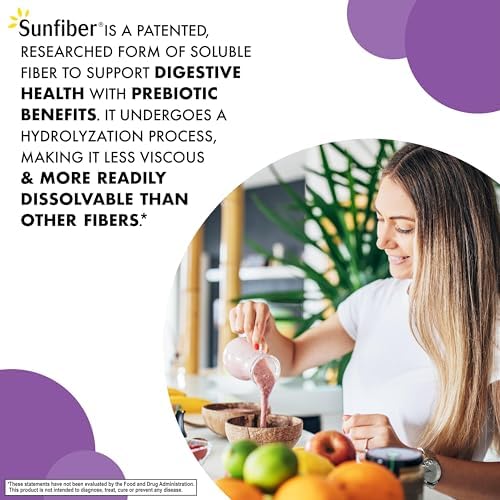 Fibra Prebiótica Soluble Sunfiber de BlueBonnet Nutrition – 6 g de Fibra Vegetal – Apoya la Salud Digestiva* – Disolución Instantánea – No OGM, - imagen 4