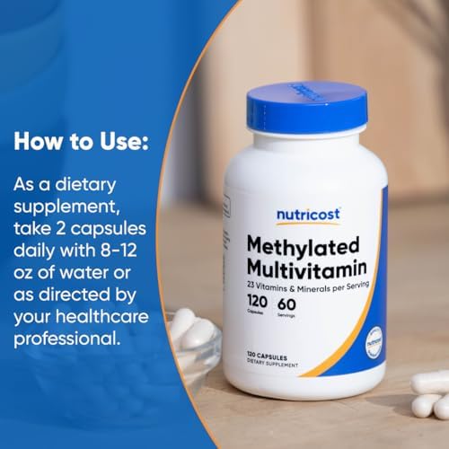 Multivitamínico Metilado Nutricost 120 Cápsulas, 60 Porciones - 23 Vitaminas y Minerales por Porción - imagen 7