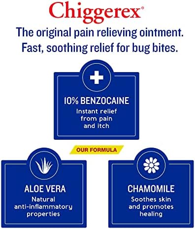 Ungüento Medicado Chiggerex 2X para ros Auxilios y Alivio de Picaduras de Insectos con Aloe Vera y Manzanilla, 6 oz - imagen 5