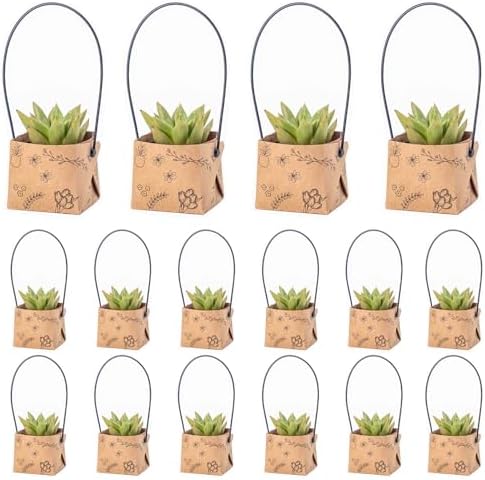 40 Piezas de Bolsas para Suculentas (para macetas de 2 pulgadas), Cajas de Kraft Mini con Asa para Bodas, Baby Shower y Fiestas de Suculentas - imagen 1