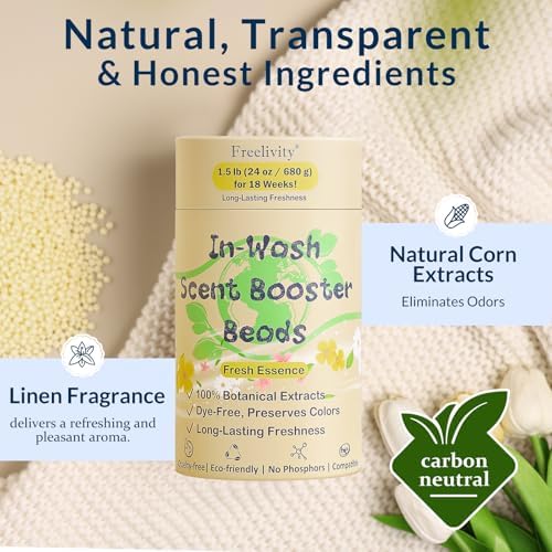 Freelivity Perlas Aromatizantes para Lavado – Fragancia Fresca, Suavizante de Tela 24 oz – Dura Hasta 70 Ciclos de Lavado – Ecológico y Seguro para - imagen 3