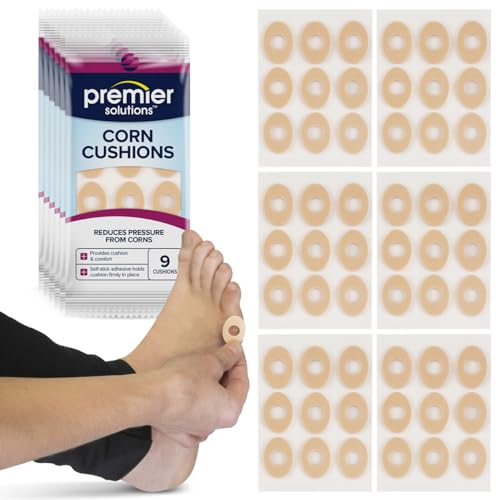 Cojines para Maíz Premier Solutions para Pies, Almohadillas Adhesivas para Cuidado de Pies, 54 Piezas (6 Paquetes de 9) - imagen 1