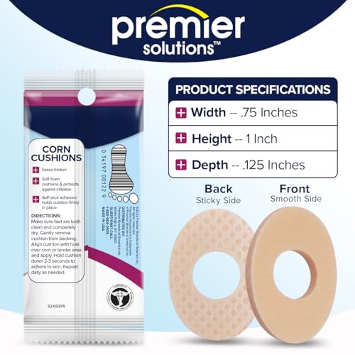 Cojines para Maíz Premier Solutions para Pies, Almohadillas Adhesivas para Cuidado de Pies, 54 Piezas (6 Paquetes de 9) - imagen 2
