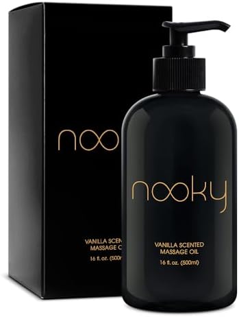 Aceite de Masaje Nooky de Vainilla con Aceite de Coco Fraccionado - 16 Onzas - imagen 1