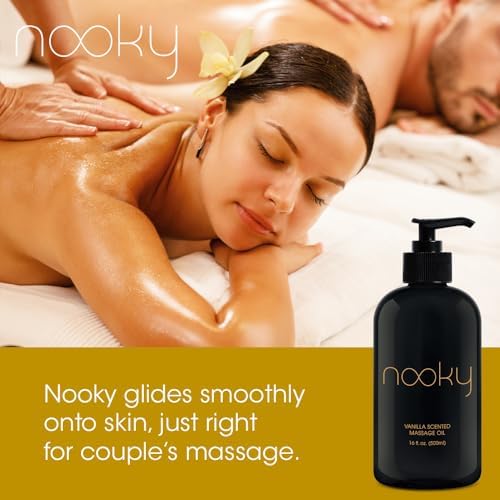 Aceite de Masaje Nooky de Vainilla con Aceite de Coco Fraccionado - 16 Onzas - imagen 3