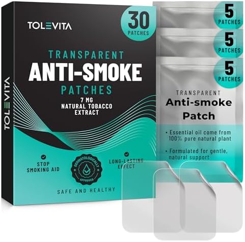 Parches Antitabaco TOLEVITA Transparentes 7 mg | Parches para Dejar de Fumar y Reducir Ansias | Ayuda Herbal para un Estilo de Vida Saludable - 30 - imagen 1
