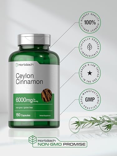 Suplemento de Canela de Ceilán Horbäach | 150 Cápsulas | Extracto Herbal | Sin OGM y Libre de Gluten - imagen 6