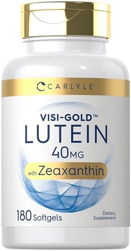 Suplemento de Luteína y Zeaxantina Carlyle | 40mg | 180 Cápsulas Blandas | Vitaminas para la Salud Visual | Visi-Gold | Sin OGM y Sin Gluten - imagen 1