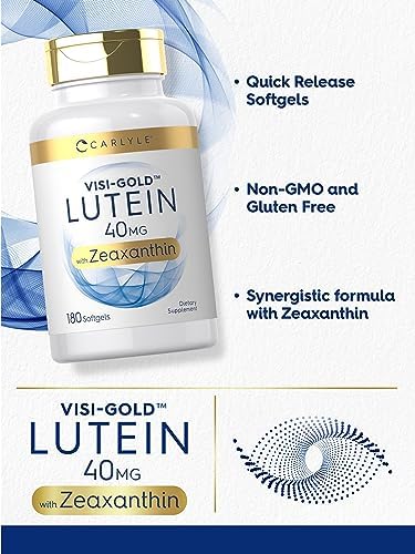 Suplemento de Luteína y Zeaxantina Carlyle | 40mg | 180 Cápsulas Blandas | Vitaminas para la Salud Visual | Visi-Gold | Sin OGM y Sin Gluten - imagen 4