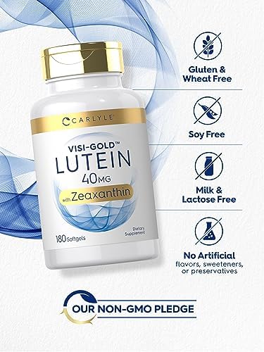 Suplemento de Luteína y Zeaxantina Carlyle | 40mg | 180 Cápsulas Blandas | Vitaminas para la Salud Visual | Visi-Gold | Sin OGM y Sin Gluten - imagen 5