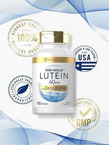 Suplemento de Luteína y Zeaxantina Carlyle | 40mg | 180 Cápsulas Blandas | Vitaminas para la Salud Visual | Visi-Gold | Sin OGM y Sin Gluten - imagen 6