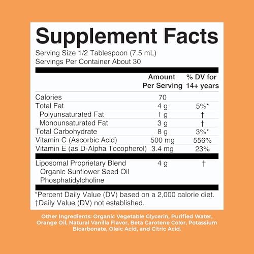 Megadosis de Vitamina C Líquida Liposomal MaryRuth's | 500 mg por Porción | Ultra Absorción | Apoyo Inmunológico | Antioxidante | Formador de - imagen 8