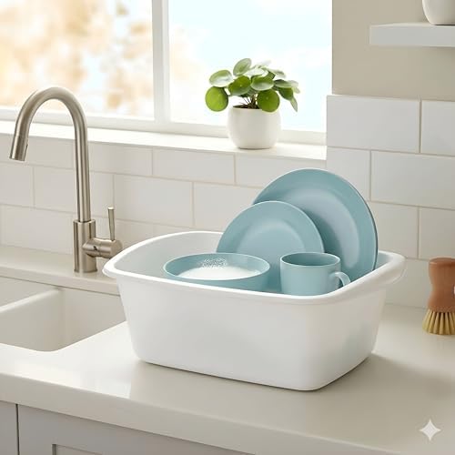 Tina de Plástico Tribello para Lavado y Baño de Pies, Cubeta de 12 Cuartos - Resistente - Hecha en EE. UU. (Blanca) - imagen 2