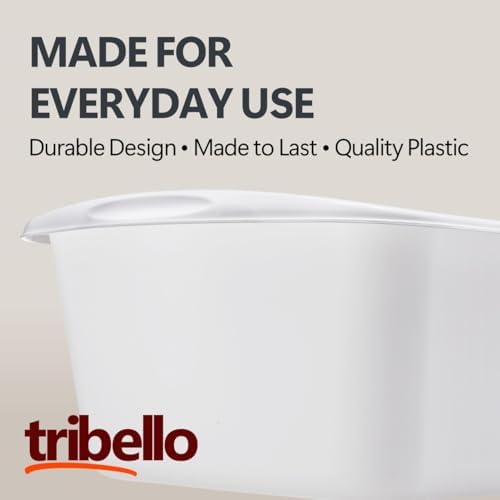 Tina de Plástico Tribello para Lavado y Baño de Pies, Cubeta de 12 Cuartos - Resistente - Hecha en EE. UU. (Blanca) - imagen 4