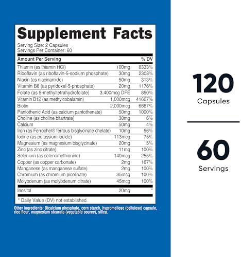 Nutricost Complejo de Vitaminas B Metiladas 120 Cápsulas - (60 Porciones) Sin Gluten - imagen 2