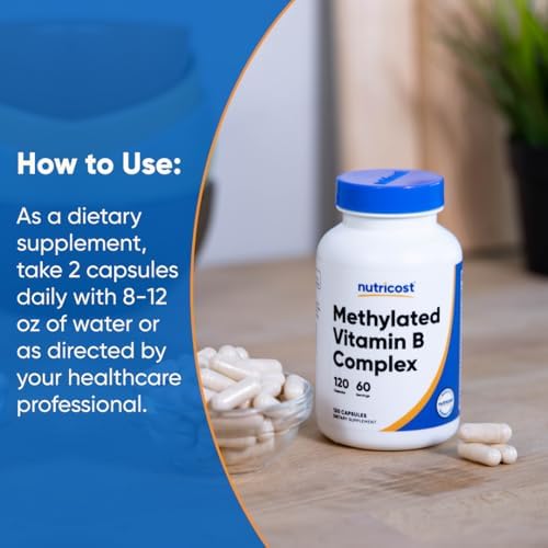 Nutricost Complejo de Vitaminas B Metiladas 120 Cápsulas - (60 Porciones) Sin Gluten - imagen 6