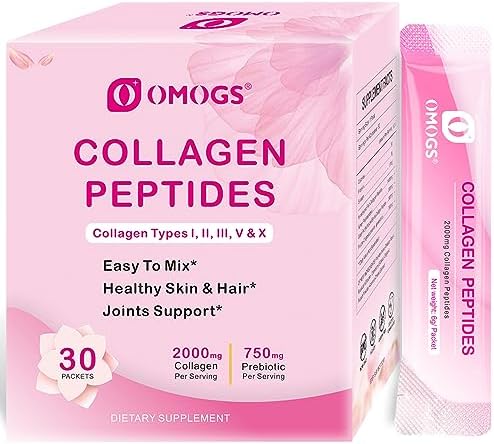 Polvo de Péptidos de Colágeno OMOGS con Prebióticos y Extracto de Arándano - Colágeno Hidrolizado para el Cabello, Piel, Uñas, Huesos y Digestión, - imagen 1