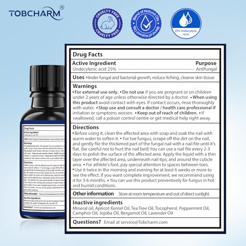Tratamiento para Hongos en Uñas de Pies con 25% de Ácido Undecilénico, Tratamiento Extra Fuerte para Hongos en Uñas - 2 Piezas - imagen 7