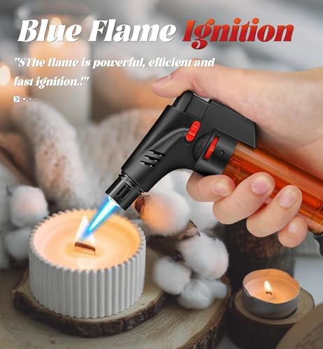 Encendedor de Soplete Samniu, Paquete de 4, Llama Jet, Mini Recargables a Prueba de Viento, para Velas, Chimenea y Parrilla (Gas no Incluido) - imagen 2