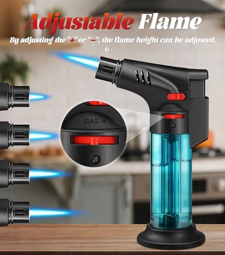 Encendedor de Soplete Samniu, Paquete de 4, Llama Jet, Mini Recargables a Prueba de Viento, para Velas, Chimenea y Parrilla (Gas no Incluido) - imagen 3