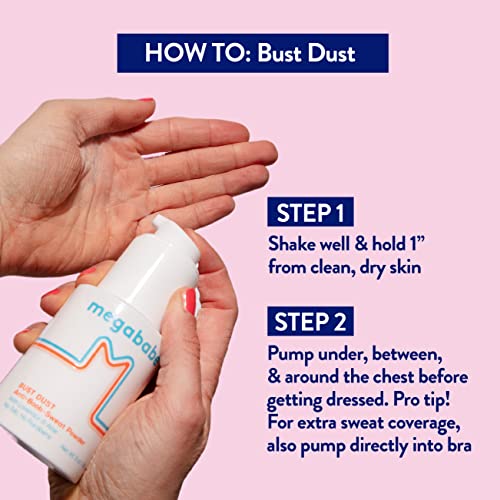 Polvo Corporal Absorbente Megababe - Bust Dust, con Aplicador, Ideal para Verano, Sin Talco, 100% Natural, 3 oz - imagen 3