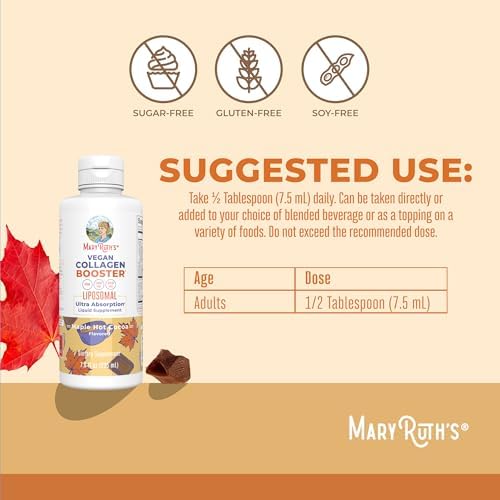 Colágeno Líquido MaryRuth Organics, Booster Liposomal Sin Azúcar, con Vitamina C, E, Zinc, Cobre y Sílice, Suplemento Vegano para Piel y - imagen 3