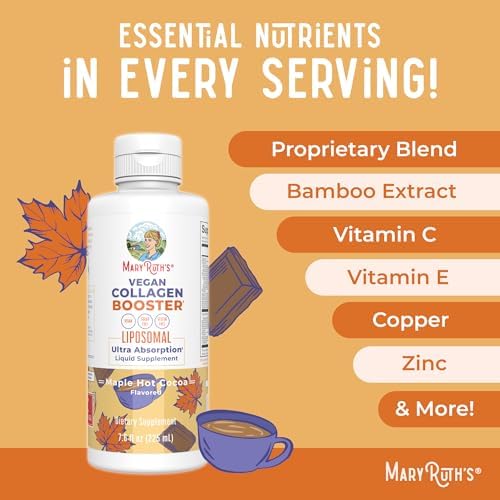 Colágeno Líquido MaryRuth Organics, Booster Liposomal Sin Azúcar, con Vitamina C, E, Zinc, Cobre y Sílice, Suplemento Vegano para Piel y - imagen 7
