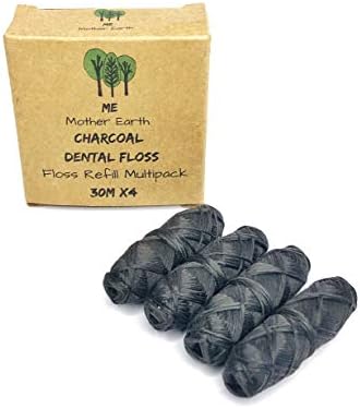 Hilo Dental Vegano Biodegradable de Carbón de Bambú | Cera Natural de Candelilla | 30M x4 | Aceite Esencial de Menta | Cuidado Oral Ecológico | - imagen 1