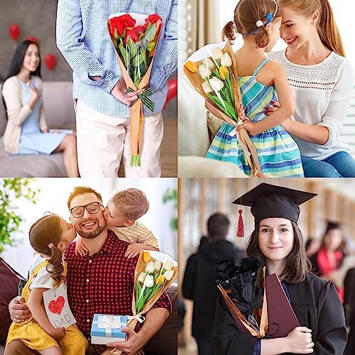 Bolsas de Papel Kraft para Flores Whaline 50 Pcs, Fundas Transparentes para Ramo, Ideal para Día de las Madres, Bodas y Regalos, 9.8x3.9x17.9 Pulgadas - imagen 7