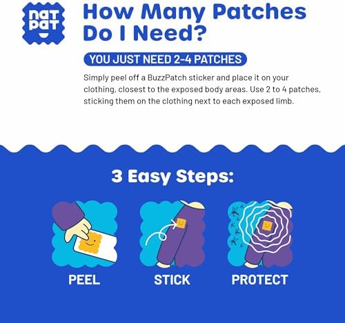 Parches Antimosquitos NATPAT BuzzPatch para Adultos - Parches Naturales a Base de Plantas, No Tóxicos - Original con Aceite Esencial de Citronela - imagen 8