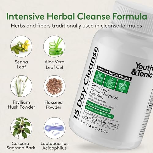 Limpieza de 15 Días Youth & Tonic – Detox para Colon y Estómago, Reduce Inflamación y Mejora la Digestión, 30 Pastillas para Hombres y Mujeres - imagen 4
