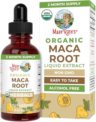 Gotas Líquidas de Raíz de Maca Orgánica USDA MARYRUTH'S | Vegano | No Transgénico | Sin Gluten | Sin Alcohol | 1 Fl Oz - imagen 1