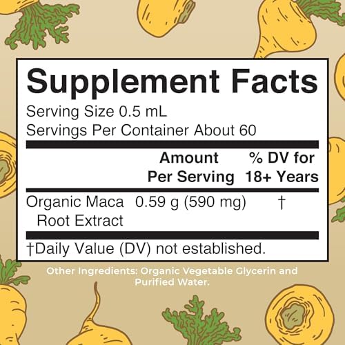 Gotas Líquidas de Raíz de Maca Orgánica USDA MARYRUTH'S | Vegano | No Transgénico | Sin Gluten | Sin Alcohol | 1 Fl Oz - imagen 2