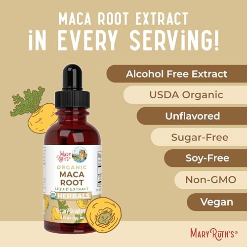Gotas Líquidas de Raíz de Maca Orgánica USDA MARYRUTH'S | Vegano | No Transgénico | Sin Gluten | Sin Alcohol | 1 Fl Oz - imagen 7
