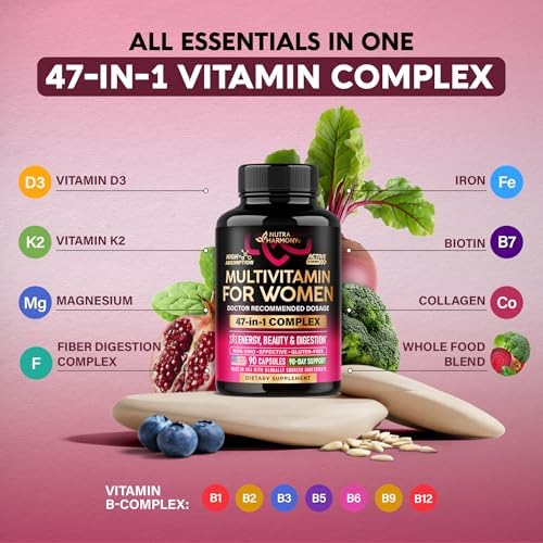 Multivitamínico para Mujeres - B-Complejo | Whole Foods | Apoyo para el Crecimiento del Cabello | Digestión y Metabolismo | Hierro - Multivitamínico - imagen 4