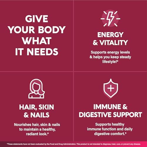 Multivitamínico para Mujeres - B-Complejo | Whole Foods | Apoyo para el Crecimiento del Cabello | Digestión y Metabolismo | Hierro - Multivitamínico - imagen 5