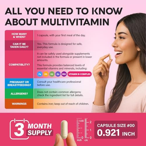 Multivitamínico para Mujeres - B-Complejo | Whole Foods | Apoyo para el Crecimiento del Cabello | Digestión y Metabolismo | Hierro - Multivitamínico - imagen 8