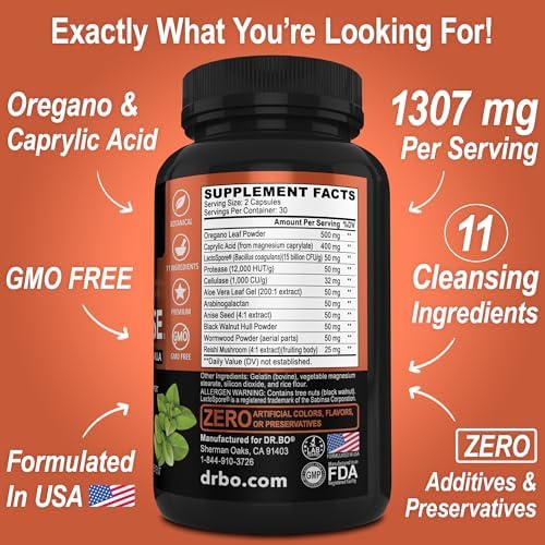 Suplemento Candi Cleanse - Cápsulas de Control Probiótico Extra Fuerte para Hombres y Mujeres - Limpiador Natural con Oregano y Ácido Caprílico - imagen 8