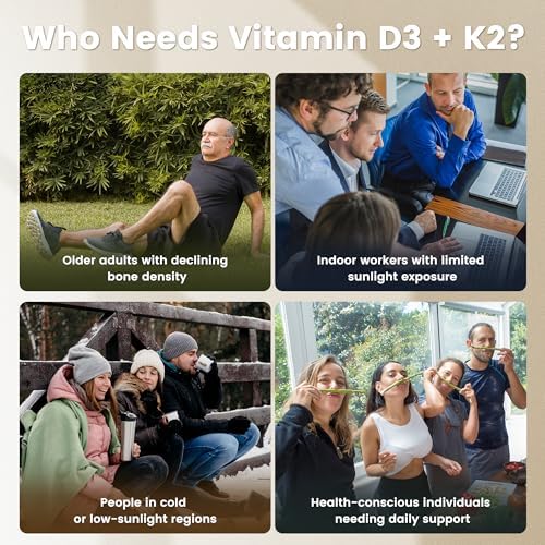 Suplemento VEV Corefeel de Vitamina D3 K2, 5000 IU D3 y 100 mcg K2 (MK 7), 300 Gelatinas Blandas, 2 en 1 con Aceite de Coco, Apoya la Absorción de - imagen 3