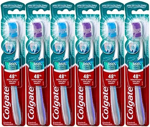 Cepillo de Dientes Colgate 360 Enamel Health para Sensibilidad, Cabezal Compacto, Extra Suave - Paquete de 6 - imagen 1