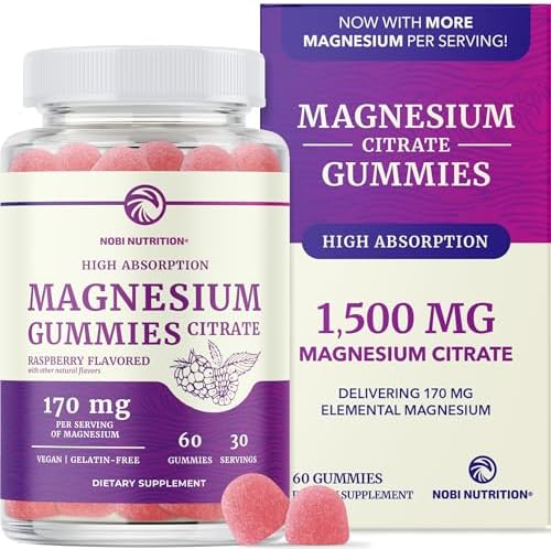 Gomitas de Citrato de Magnesio | Fuerza Extra para Calma, Relajación y Digestión | Alta Absorción, Veganas y No-OGM | Sabor Frambuesa | 60 Unidades, - imagen 1
