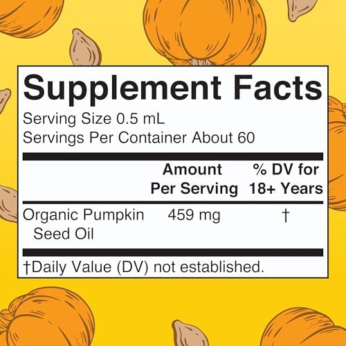Aceite de Semilla de Calabaza MARYRUTH'S Orgánico Prensado en Frío | Suministro para 2 Meses | Gotas Líquidas Orgánicas para Hombres y Mujeres | - imagen 2