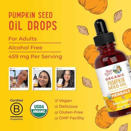 Aceite de Semilla de Calabaza MARYRUTH'S Orgánico Prensado en Frío | Suministro para 2 Meses | Gotas Líquidas Orgánicas para Hombres y Mujeres | - imagen 8