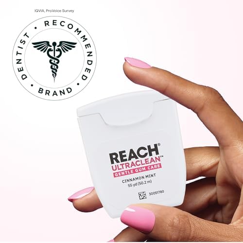 Hilo Dental REACH ULTRACLEAN para Encías Sensibles – Expansible, Tejido, Sin Cera, Libre de PFAS con Vitamina E, Canela Menta 55YD (Paquete de 3) - imagen 6