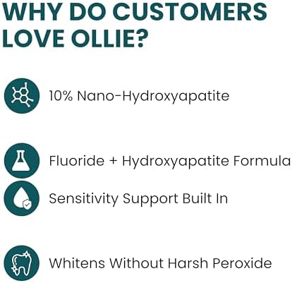 Pasta de Dientes Blanqueadora Ollie Fresh Mint con Flúor y Hidroxiapatita - Combate Caries, Blanquea Dientes y Refresca Aliento, 4oz - imagen 8