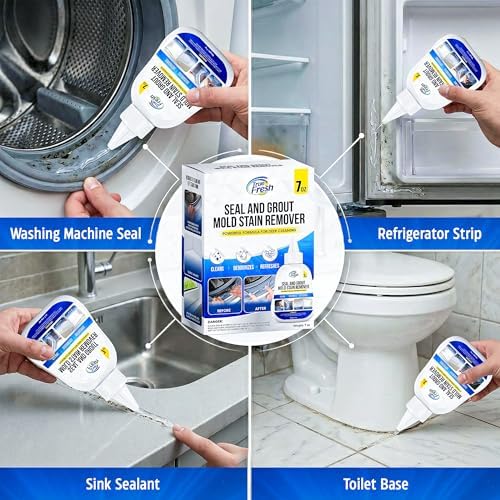Gel Quitamanchas de Moho True Fresh – Limpiador Potente para Sellos de Lavadoras de Carga Frontal, Grout de Baño, Sellador de Ducha, Azulejos y Más – - imagen 2