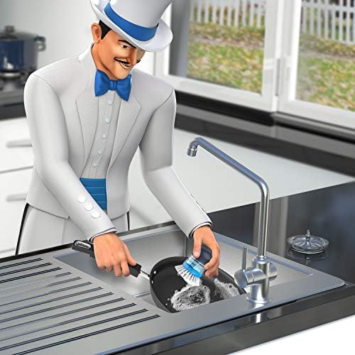 Set de Almacenamiento con Cepillo de Palma Dispensing MR.SIGA, Cepillo de Cocina con Soporte para Limpiar Ollas, Sartenes y Fregadero, 1 Set - imagen 2